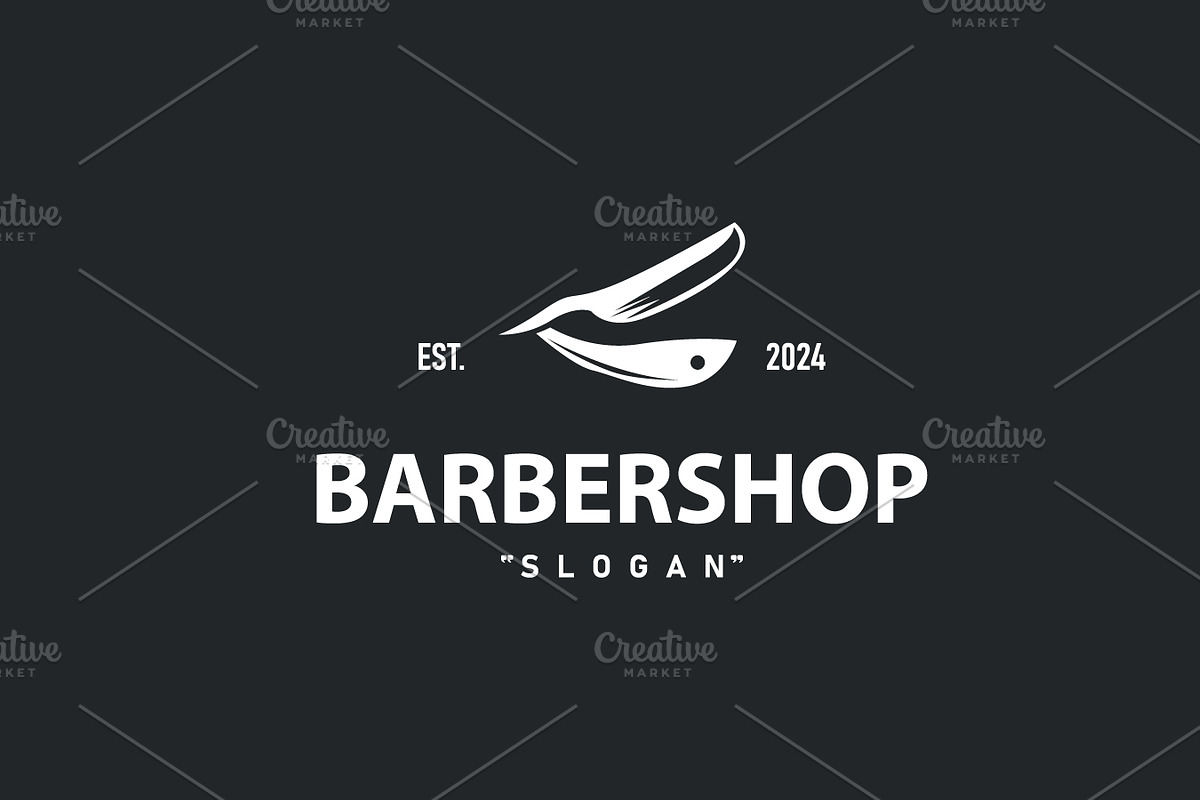 Barbershop Logo Barber Scissors, a Branding & Logo Template by Maylianaw28