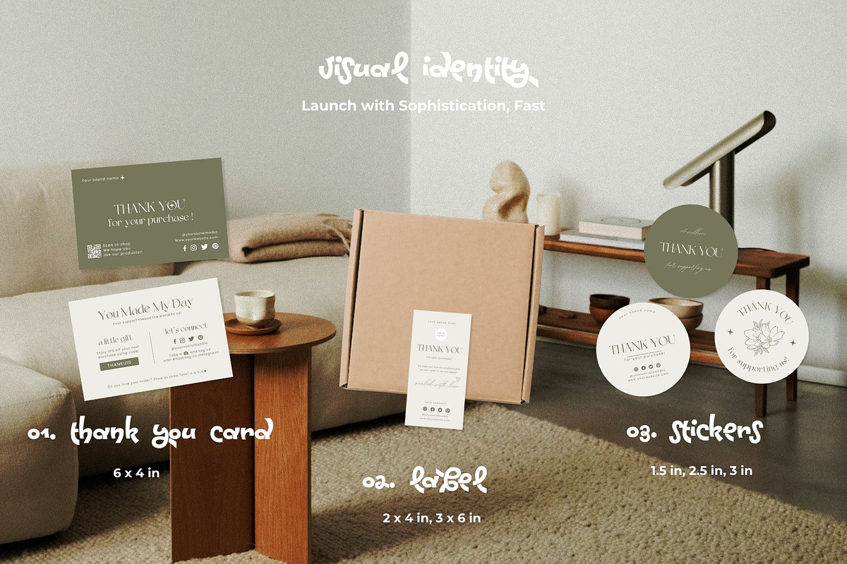 Minimal Branding Packaging Kit Canva preview 2