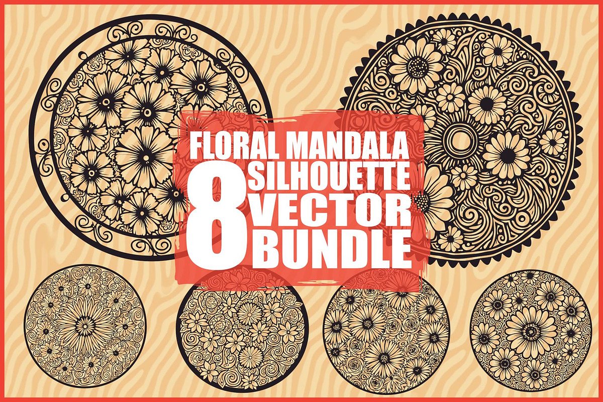 Beautiful Floral Mandala Clipart, an Illustration by hafijul (Photo 1 of 9)
