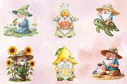 Whimsical Summer Gnome Clipart Bundl, an Illustration by SVGArt (Thumbnail 6 of 9)