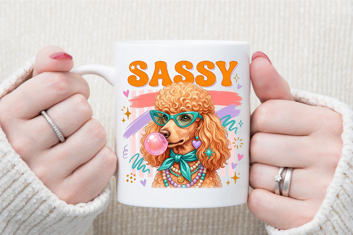 Sassy Retro Poodle Dog PNG, a Seasonal Illustration by Sublimation Artist (Photo 7 of 9)