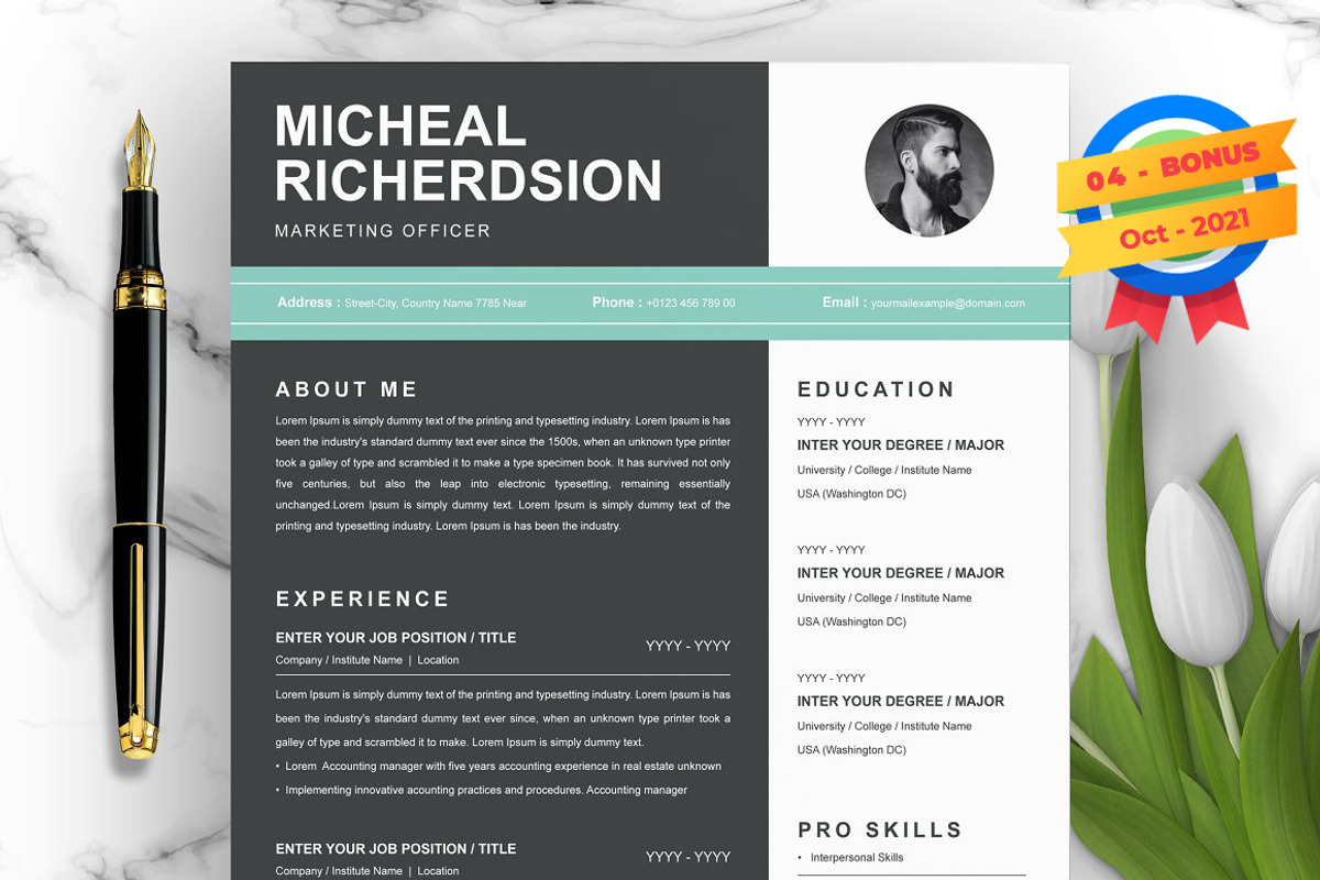 Resume/CV Bundle | 200+ for $29, a Resume Template by ResumeInventor (Photo 200 of 207)