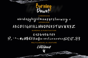 Burning Down Advertisement Font