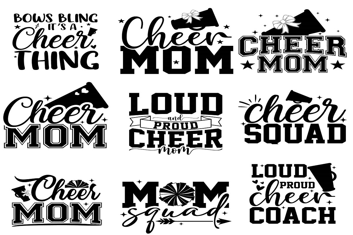 Cheer Mom With Pom Pom Svg Bundle, an Object Graphic by EllaMaiyaali (Photo 2 of 7)