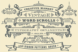Vintage Ornaments Ribbon Banner