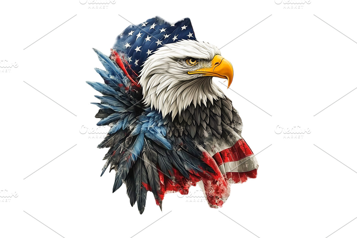 American Eagle Patriotic 4th of July, an Animal Illustration by VetalStock (Photo 7 of 7)