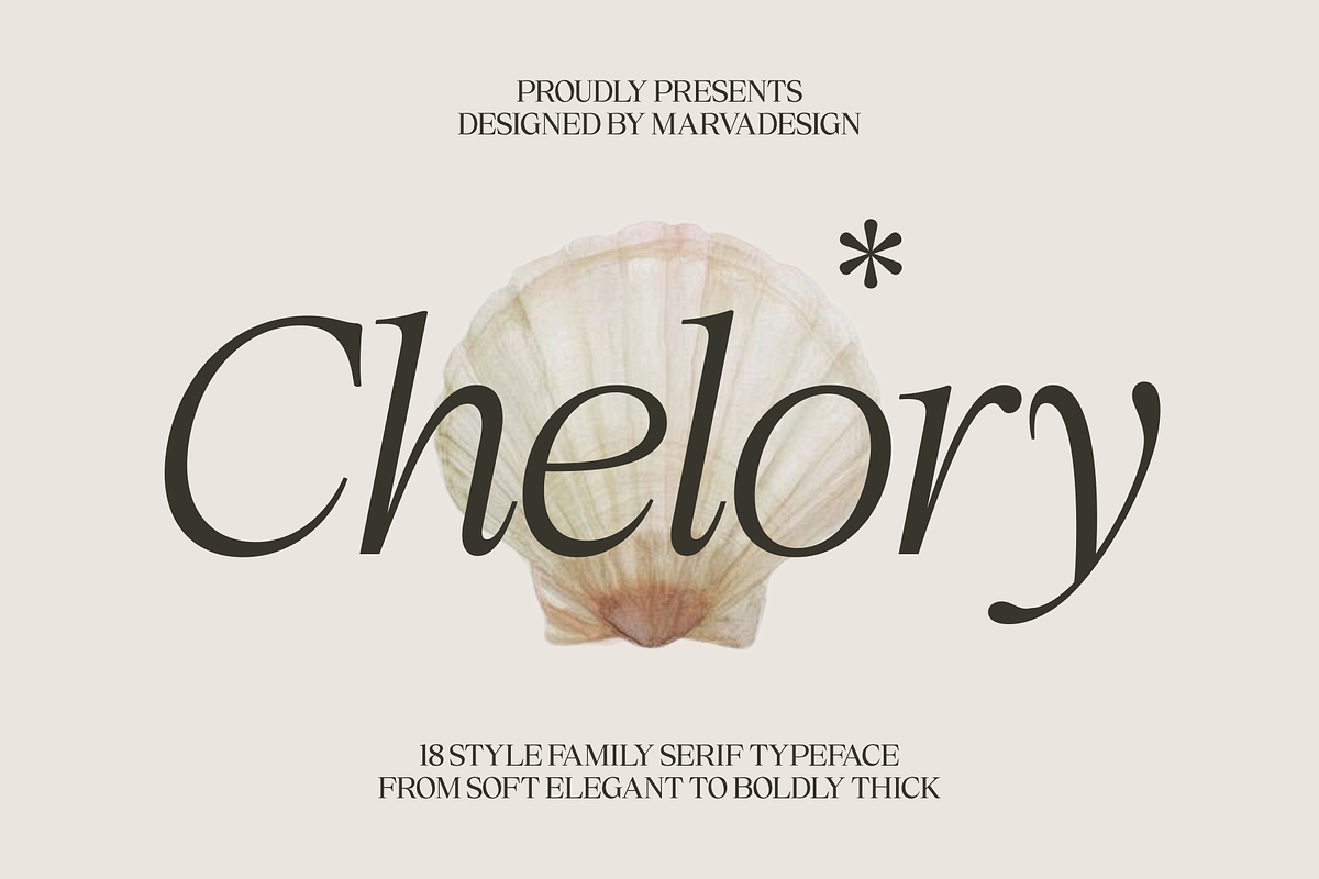 Chelory - Family Serif, a Serif Font by Marvadesign (Photo 1 of 14)