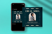 Green Eid Al Adha Greeting Card, a Card Template by graphicook (Thumbnail 4 of 4)