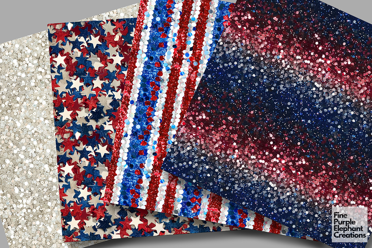 4th of July Glitter Red White Blue, a Pattern Graphic by Fine Purple Elephant (Photo 2 of 5)