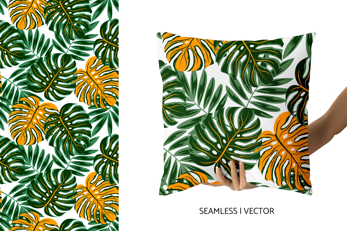 Tropical seamless patterns & leaves, a Pattern Graphic by EltaMaxArt (Photo 8 of 15)