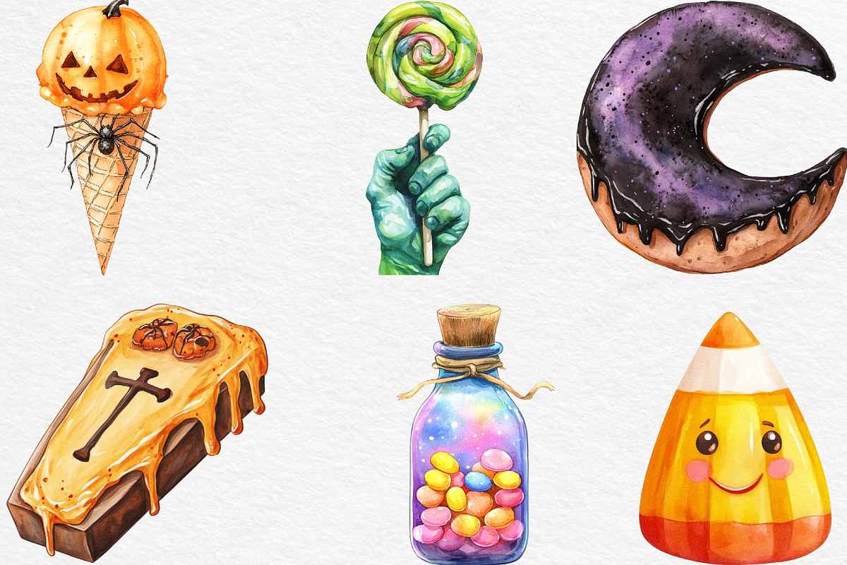 Halloween Sweets Clipart, an Illustration by Black Bird Studio (Photo 5 of 6)