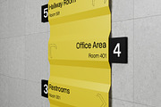 Wall Mounted Wayfinding Sign Mockup, an Advertising Mockup by herutage (Thumbnail 5 of 6)