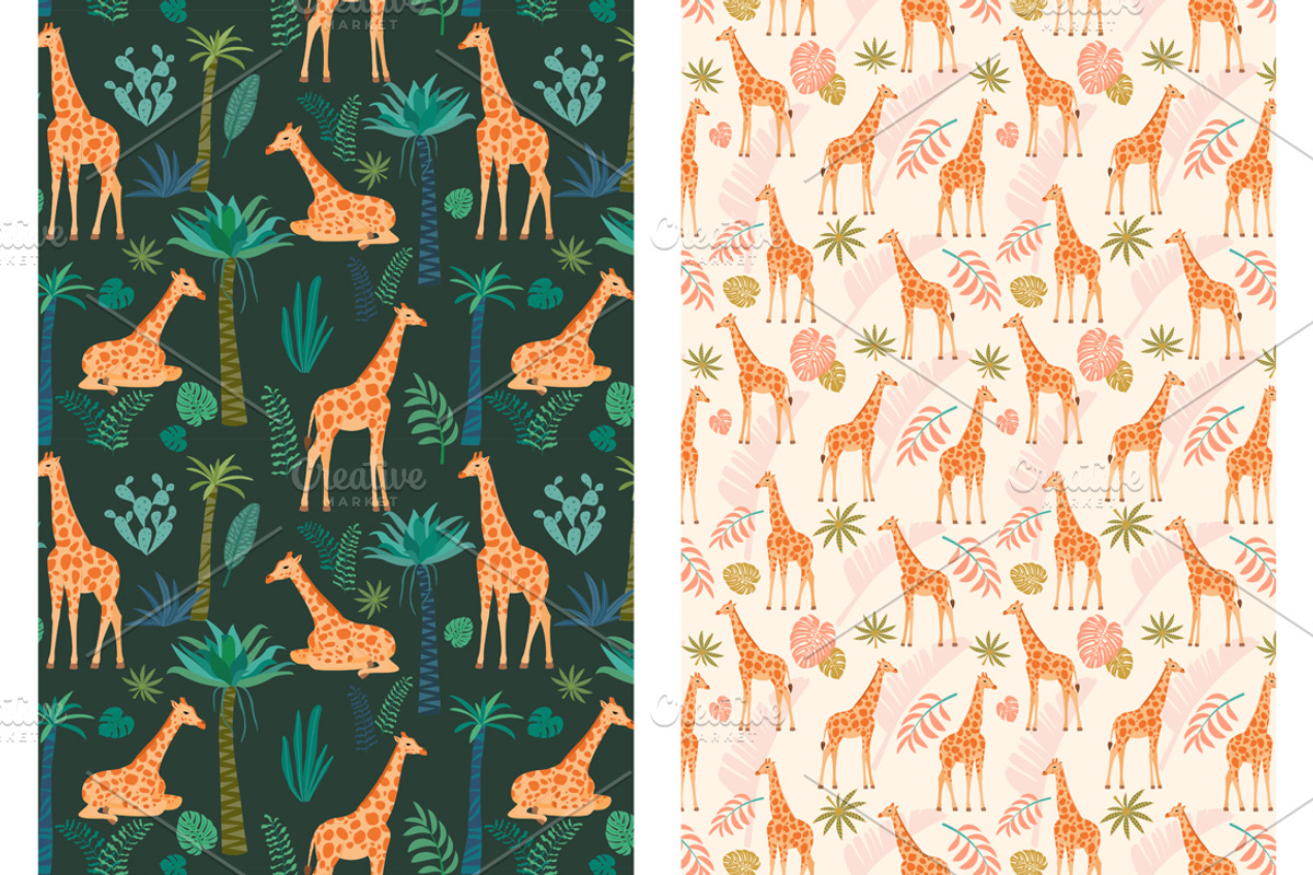 Collection of animals and patterns., a Pattern Graphic by Taya