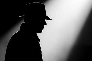 Dramatic film noir style silhouette, a Person Photo by MistyDay