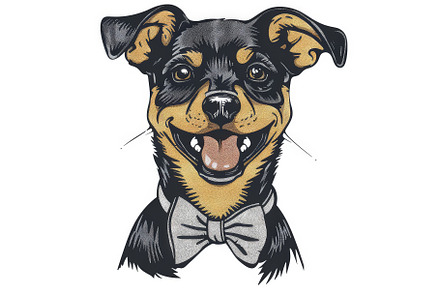 Cute Funny Stylish Quirky Dog in a b, an Abstract Photo by Pixeness