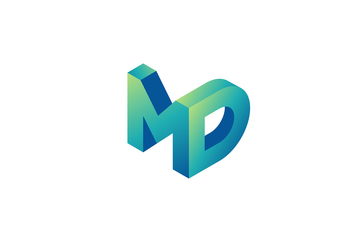 Modern 3D MD Letter Logo Design, a Branding & Logo Template by brandphant