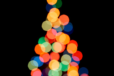 Silhouette of christmas tree containing abstract, background, and black, a Holiday Photo by oksix