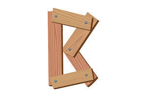 Wooden alphabet font, symbol B, an Object Illustration by the8monkey