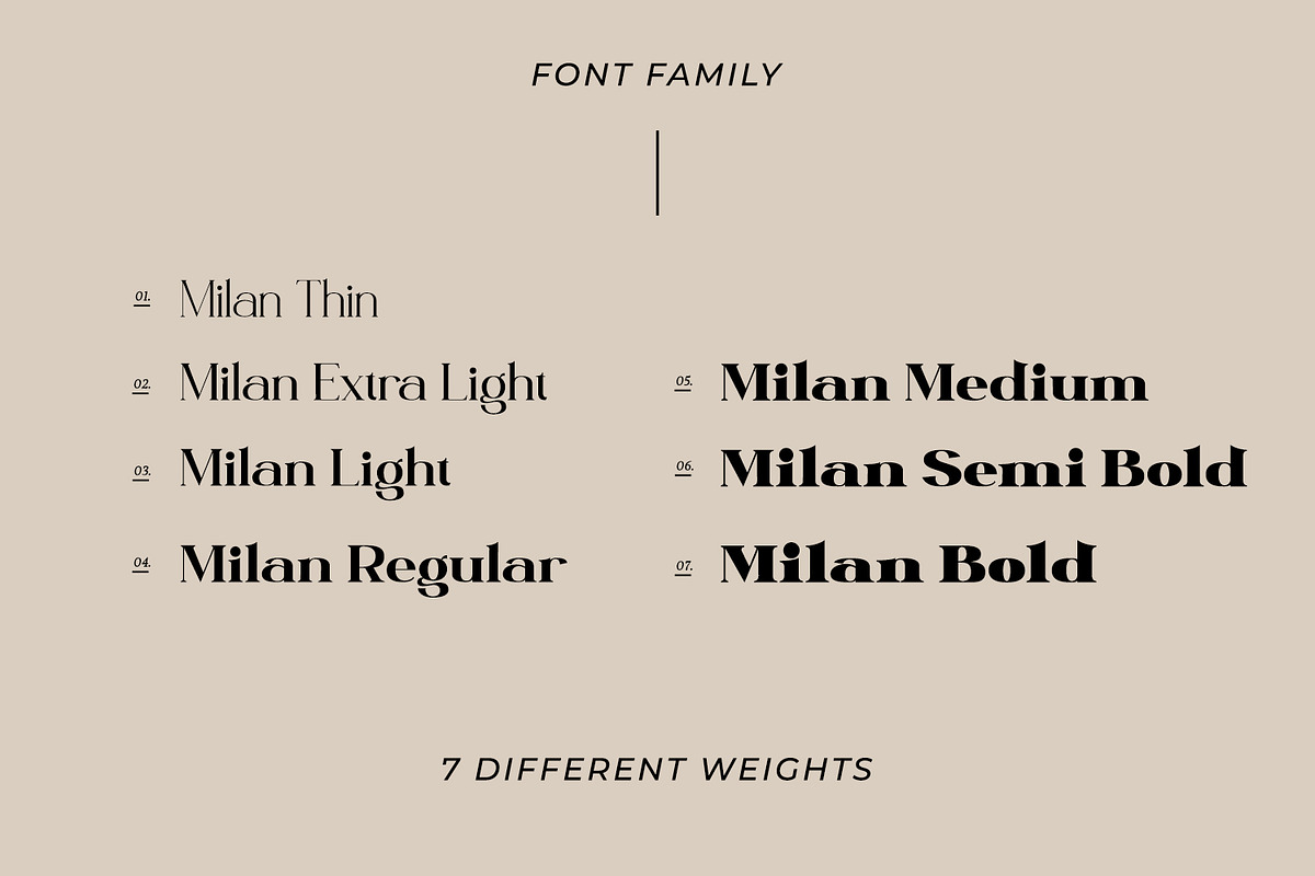 Milan-Serif Font Family, a Serif Font by din-studio.com (Photo 8 of 11)