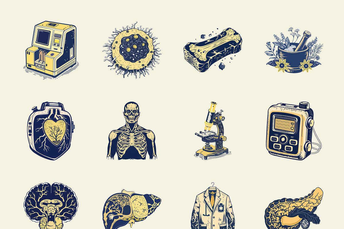 Vintage Medical illustrations, a Healthcare Illustration by Creative Stall (Photo 8 of 9)