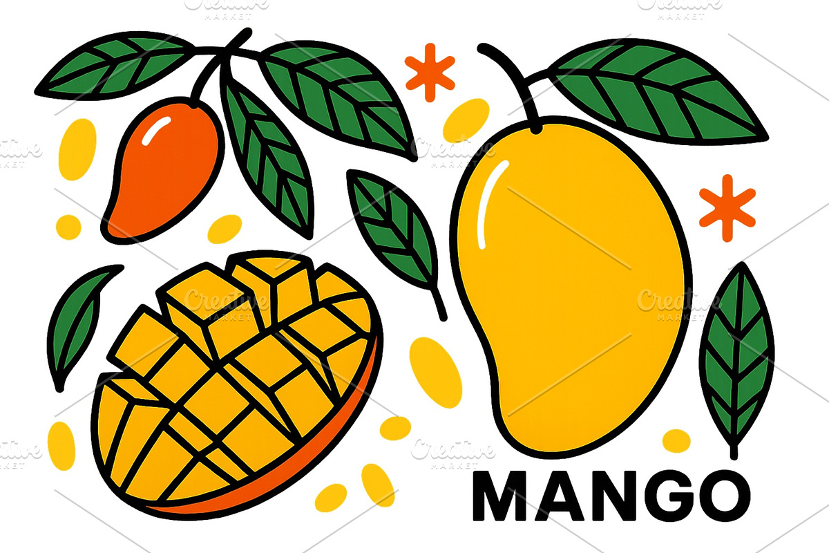 Mango and chili pepper vector, a Food Illustration by ZinetroN