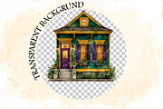 Watercolor Mardi Gras House Clipart, an Illustration by SVGArt (Thumbnail 6 of 7)
