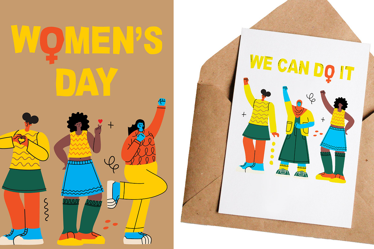 Women's Day illustrations set, a Seasonal Illustration by Virinaflora (Photo 5 of 5)