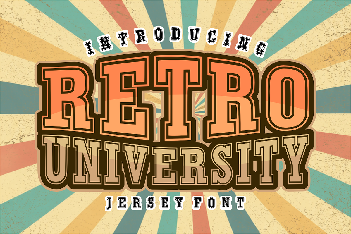 RETRO UNIVERSITY-Groovy Varsity Font, a Slab Serif Font by KiddoGlyphs Studio (Photo 1 of 5)