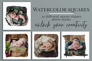 Watercolor squares photo masks, a Layer Style Add-On by BrownLeopard (Thumbnail 1 of 8)
