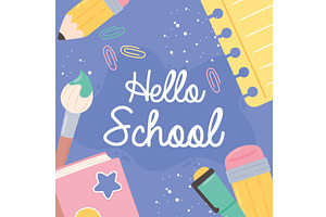 hello school background, an Education Illustration by studiogstock