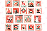 Christmas Postage Stamps Clipart, an Illustration by Markicha Art (Thumbnail 2 of 6)