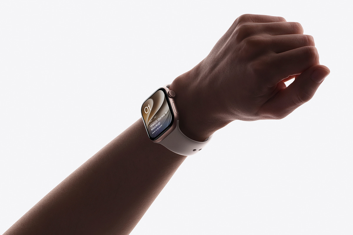 24 Watch Series 11 in Hand Mockups, a Wearable Device Mockup by Asylab (Photo 43 of 107)