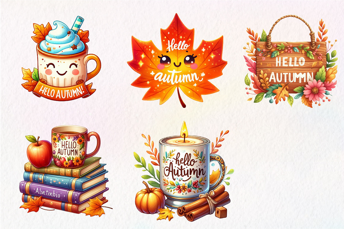 Hello Autumn Clipart, an Illustration by CreationArt (Photo 5 of 9)