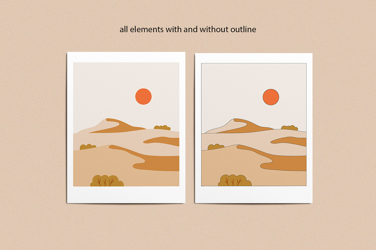 Desert Landscape and Clip Art, a Seasonal Illustration by Sweet Corner (Photo 3 of 13)