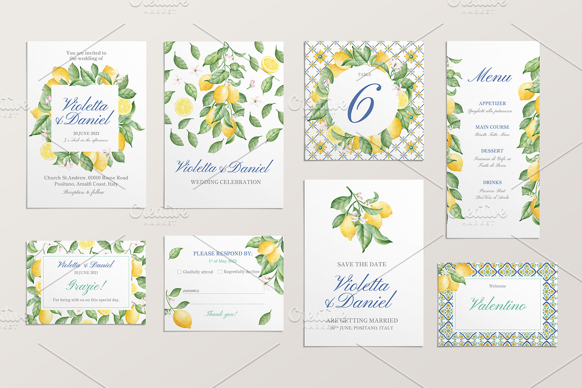 Lemons Wedding Suite, an Invitation Template by Corina Moscu (Photo 1 of 5)