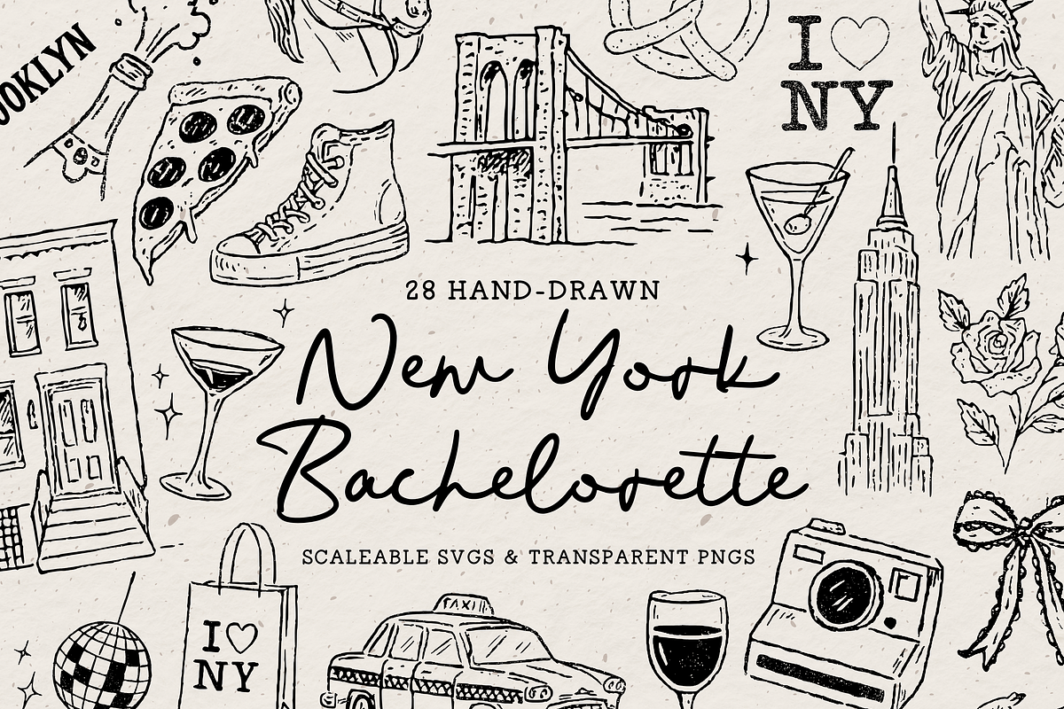 NYC Bachelorette Clipart, Party, an Object Illustration by The October Creative (Photo 1 of 7)