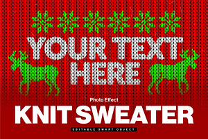 Christmas Knit Sweater Photo Effect, a Layer Style Add-On by DesignerCandies