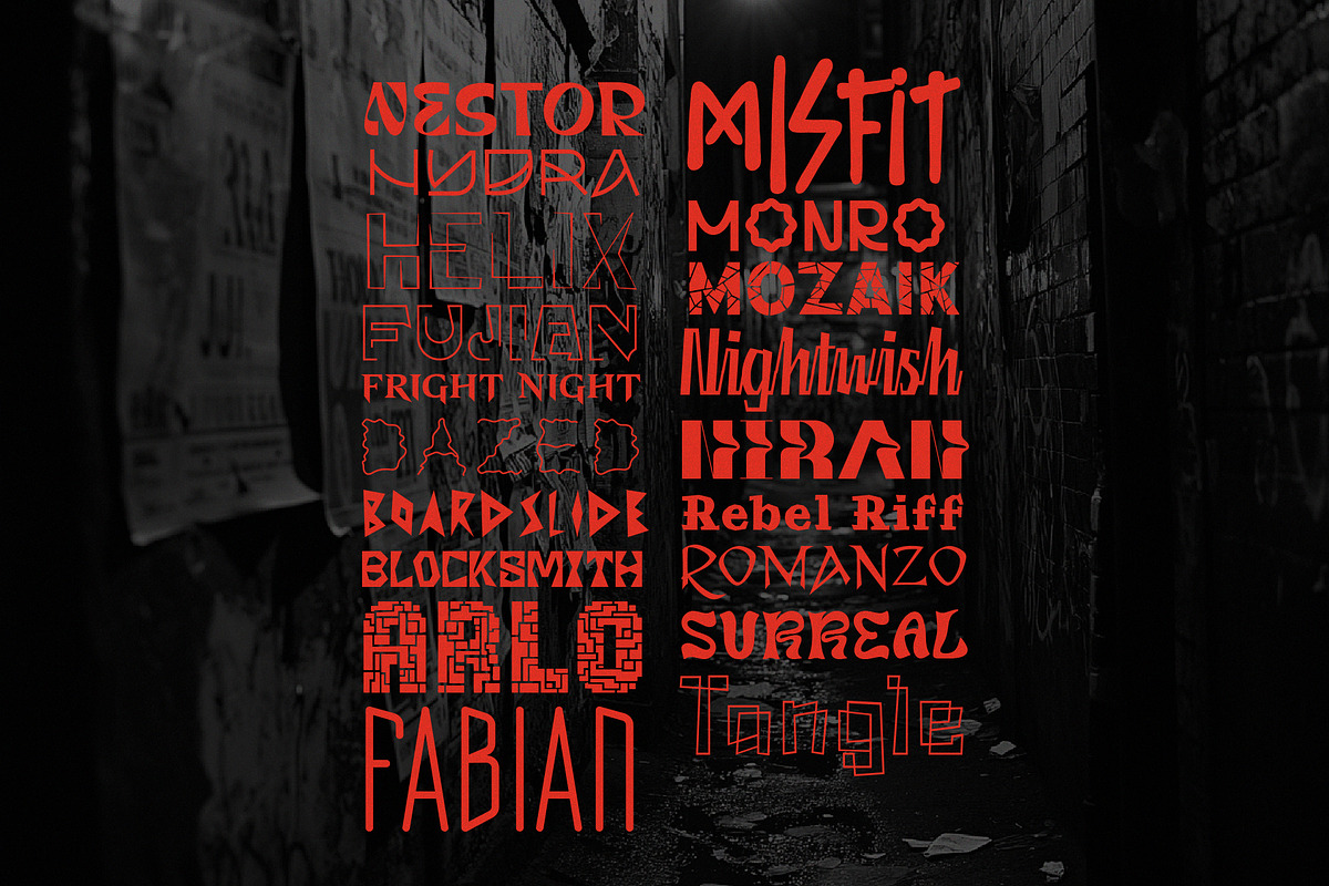 Rebel Font Bundle - 22 Edgy Fonts, a Sans Serif Font by HipFonts (Photo 8 of 9)