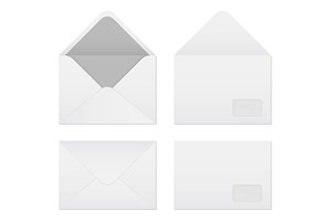 Blank Paper Envelopes Template Set.