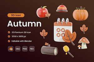 Autumn 3D Icon Pack