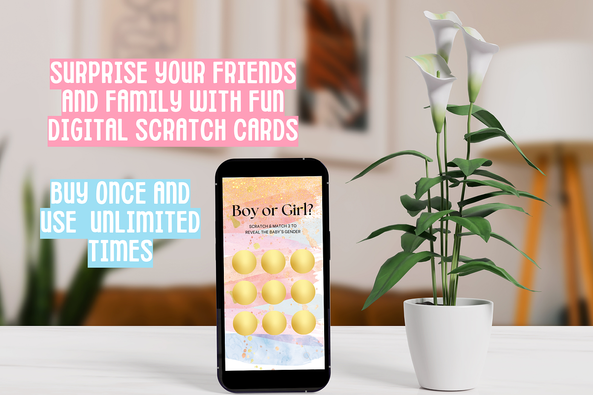 Boy Gender Reveal Scratch Card, an Email Template by SunshineStudioBoutique (Photo 6 of 8)