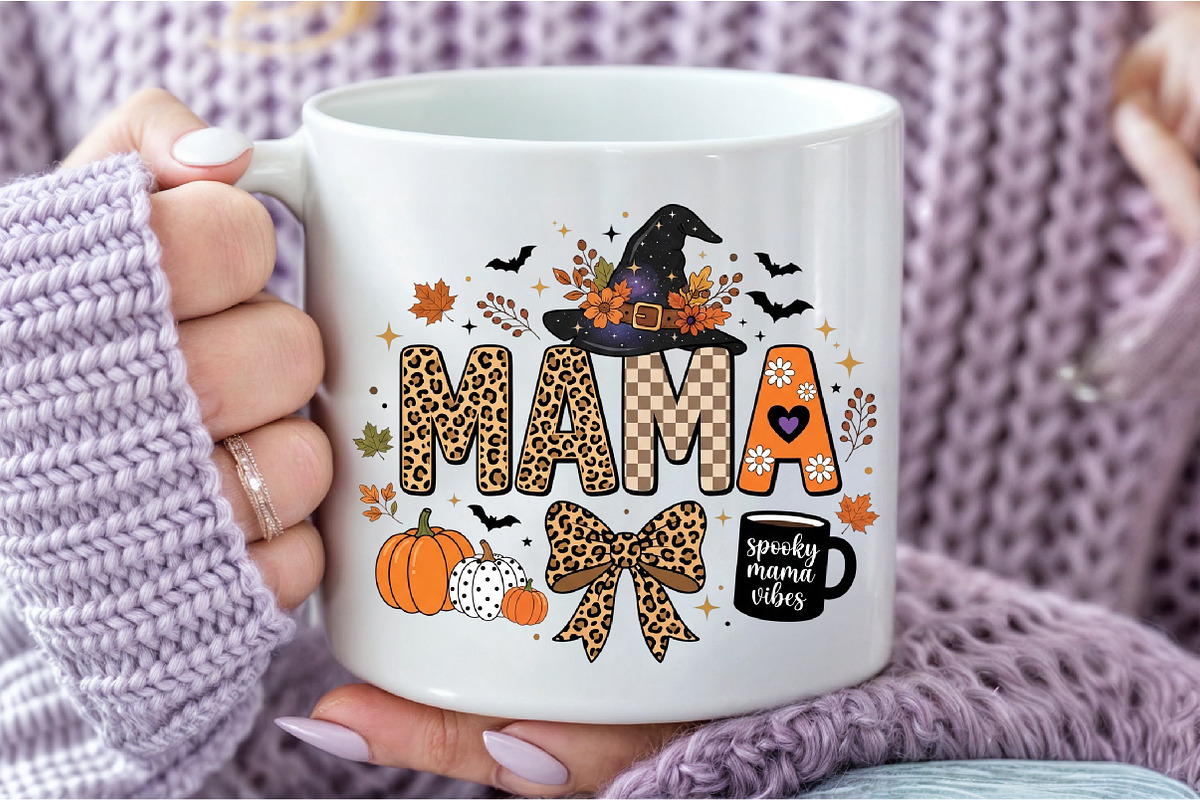 Spooky Mama Halloween PNG, a Seasonal Illustration by DreamCafeArt (Photo 7 of 7)