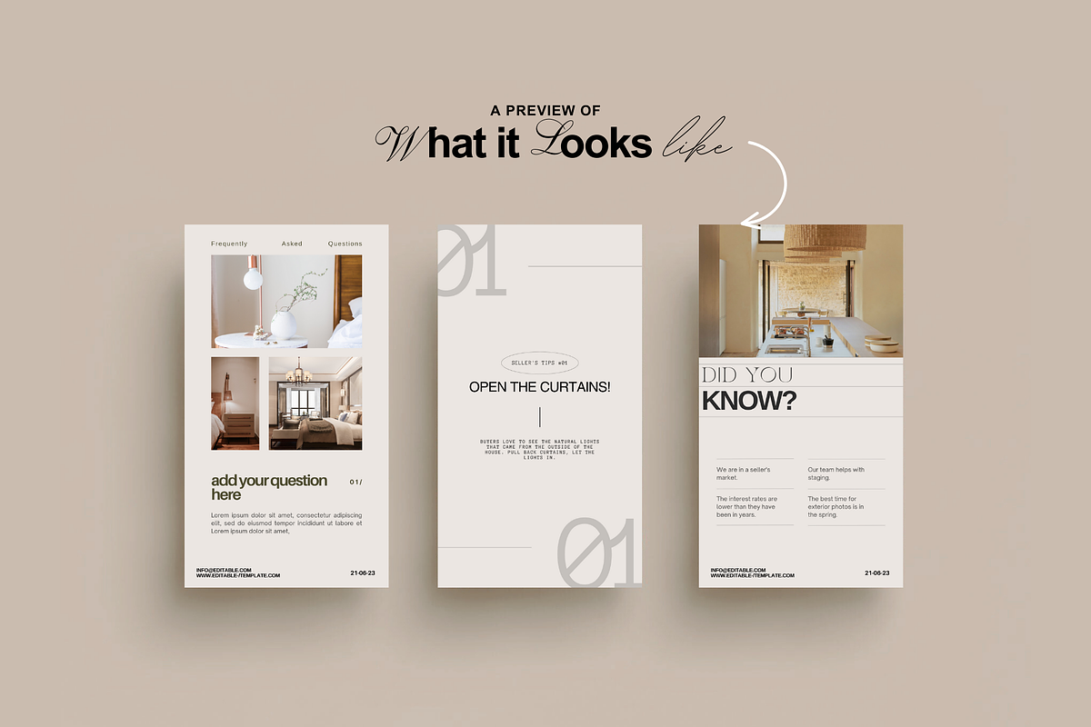 Real Estate Story Template for Canva, a Social Media Template by Prapti ...