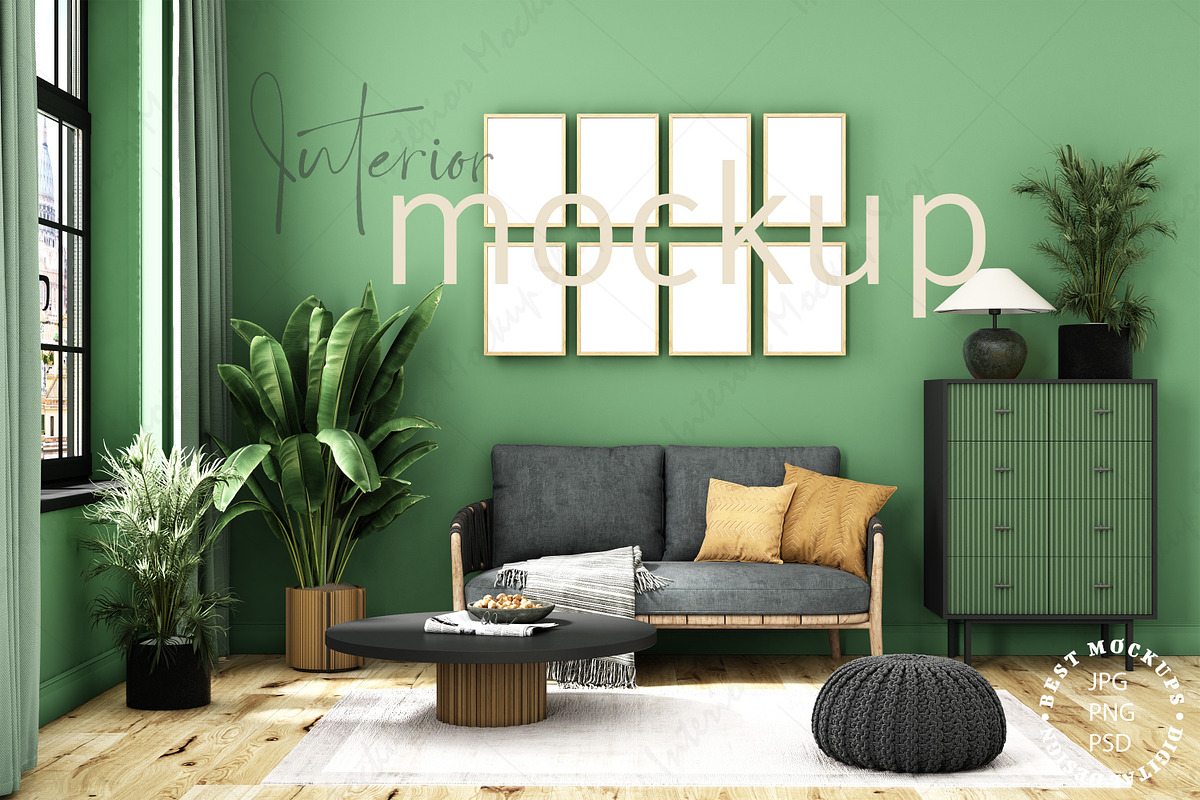 Living Room Frame Mockup, a Poster Template by Mockup Shop (Photo 1 of 2)