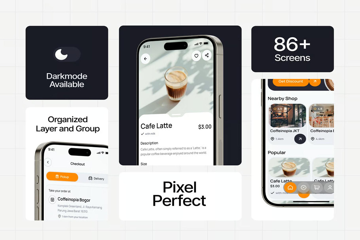 Coffeinopia Coffe Shop App Mobile UI, an UI Kit Template by Lumina_ui_ux202 (Photo 2 of 7)