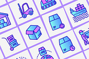 Logistics | 16 Thin Line Icons Set, an Outline Icon by Alex Blogoodf (Thumbnail 9 of 12)