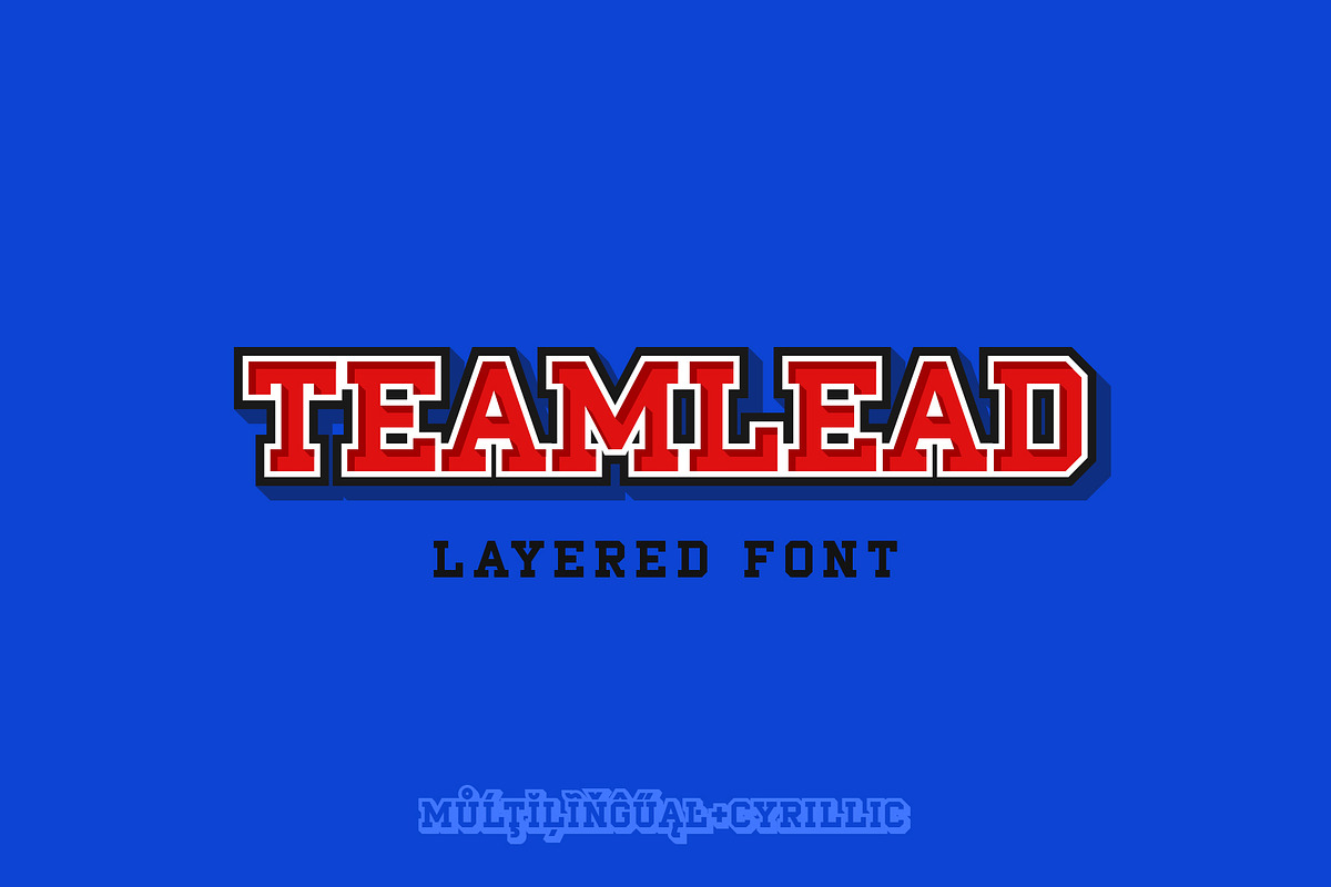 TeamLead Layered Font, a Slab Serif Font by Sentavio (Photo 1 of 7)