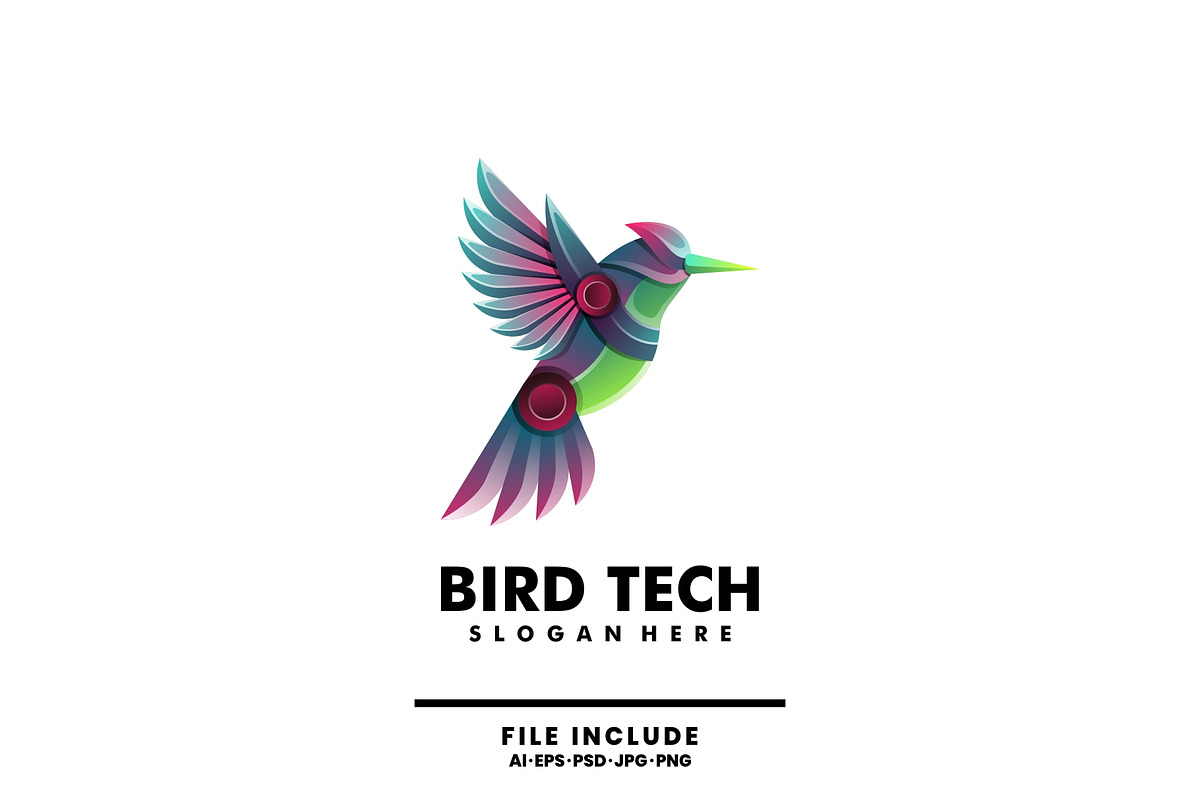 Bird Tech Gradient Logo, a Branding & Logo Template by Dundutdesain8