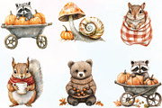 Watercolor Autumn Animals Clipart, an Illustration by CraftArtStudio (Thumbnail 2 of 6)
