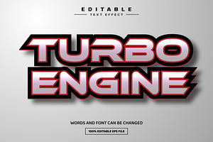 Turbo Engine 3D Editable Text Effect